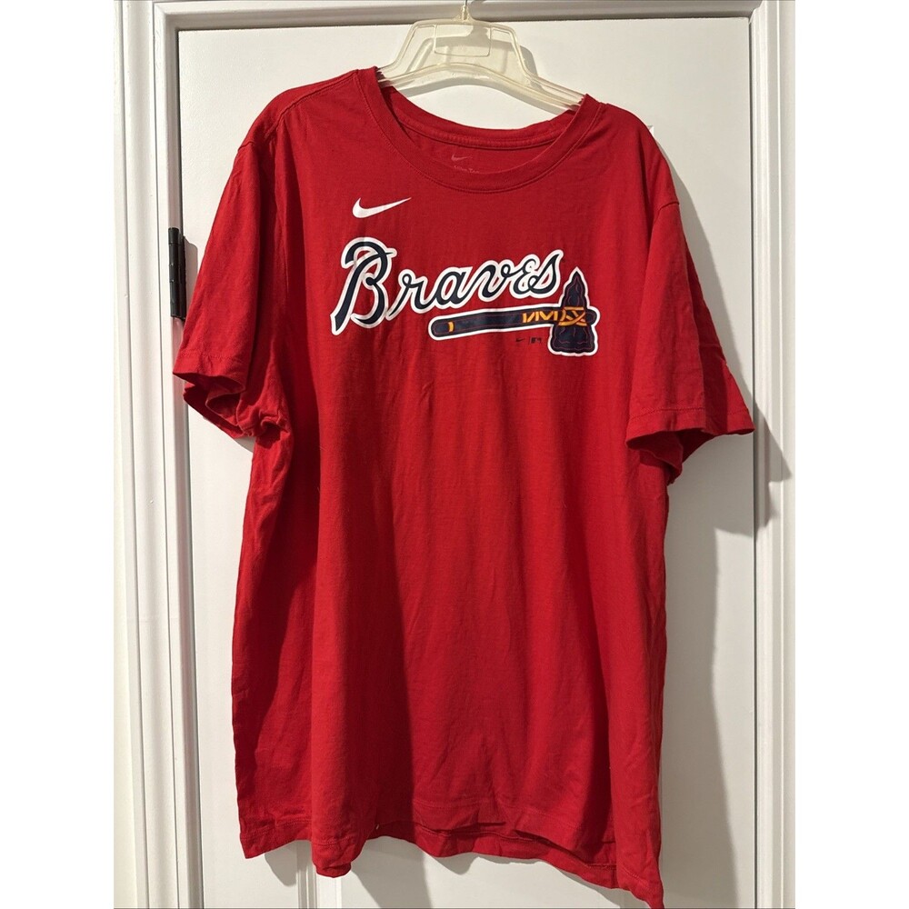 Nike Atlanta Braves Red T-Shirt Mens XXL Nike Tee Tomahawk